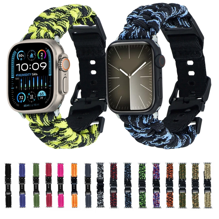 For Apple Watch SE 2023 44mm Paracord Plain Braided Webbing Buckle Watch Band(Red) - free shipping - PMC TechLife - Order now!
