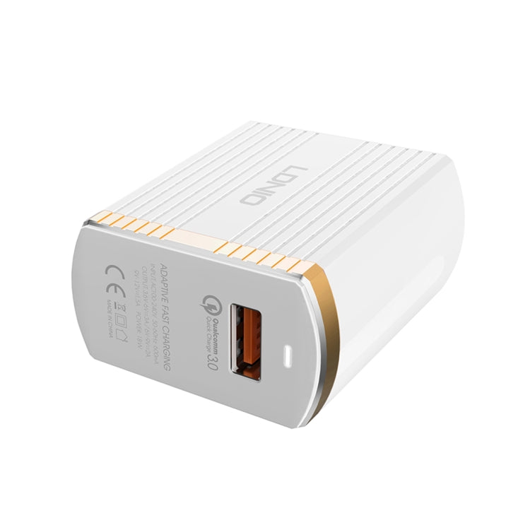LDNIO A1302Q 2 in 1 18W QC3.0 USB Interface Grid Shape Travel Charger Mobile Phone Charger with Micro USB Data Cable, US Plug - free shipping - PMC TechLife - Order now!
