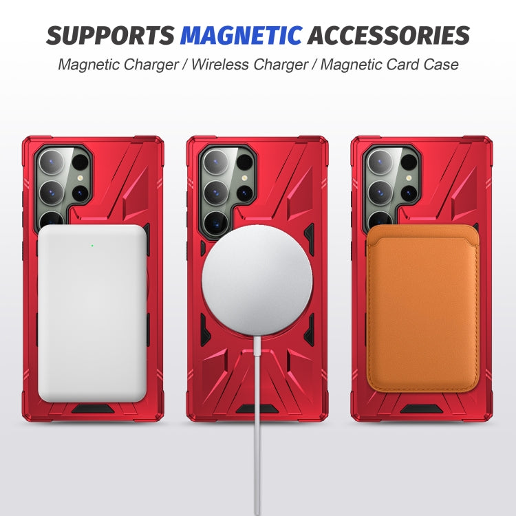 For Samsung Galaxy S23+ 5G MagSafe Magnetic Shockproof Phone Case with Ring Holder(Red) - Galaxy S23+ 5G Cases by PMC TechLife | Online Shopping South Africa | PMC TechLife