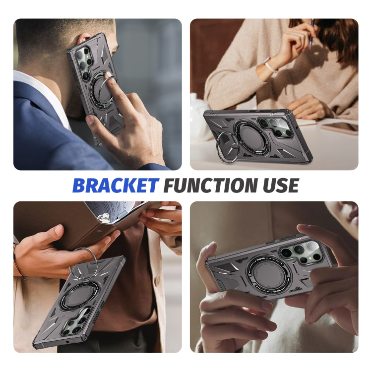 For Samsung Galaxy S23+ 5G MagSafe Magnetic Shockproof Phone Case with Ring Holder(Dark Grey) - Galaxy S23+ 5G Cases by PMC TechLife | Online Shopping South Africa | PMC TechLife