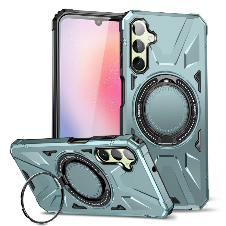 For Samsung Galaxy A24 5G MagSafe Magnetic Shockproof Phone Case with Ring Holder(Green) - free shipping - PMC TechLife - Order now!