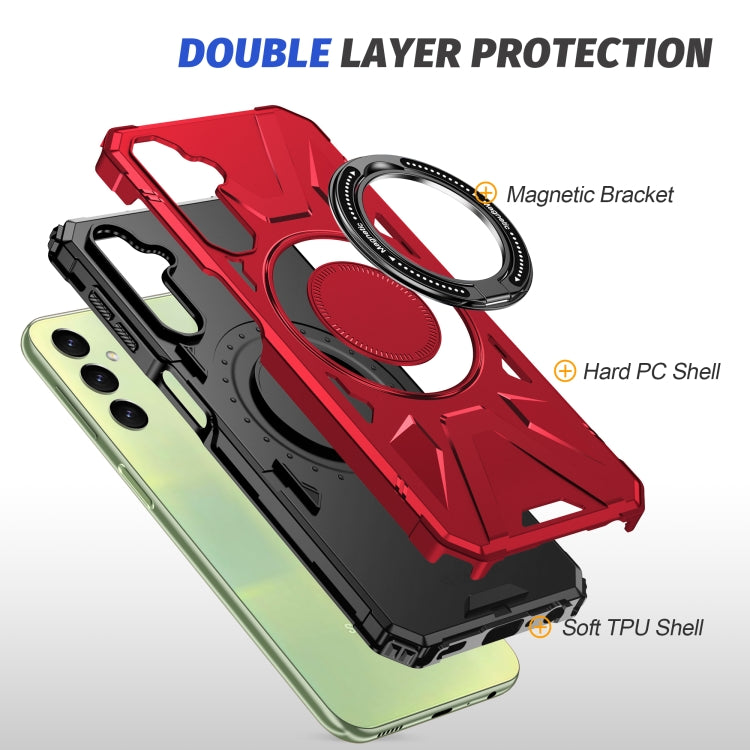 For Samsung Galaxy A54 5G MagSafe Magnetic Shockproof Phone Case with Ring Holder(Red) - Galaxy Phone Cases by PMC TechLife | Online Shopping South Africa | PMC TechLife