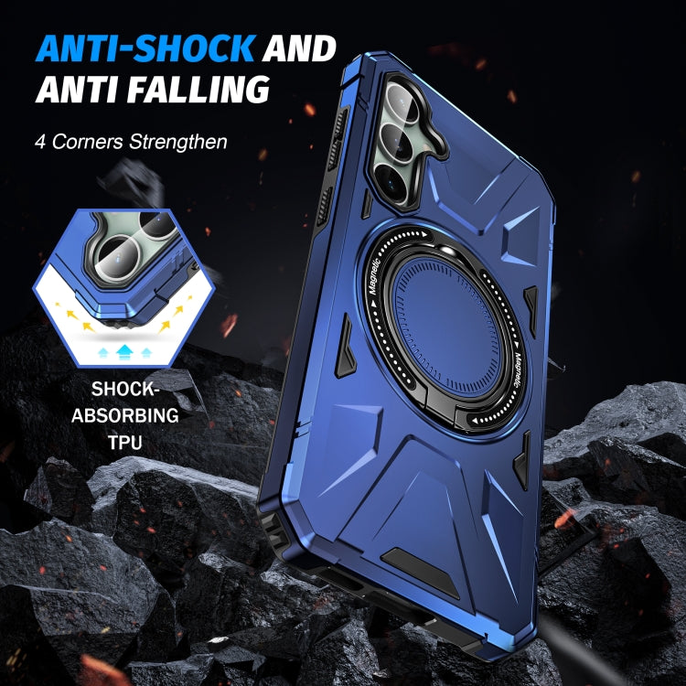 For Samsung Galaxy A15 MagSafe Magnetic Shockproof Phone Case with Ring Holder(Navy Blue) - Galaxy Phone Cases by PMC TechLife | Online Shopping South Africa | PMC TechLife