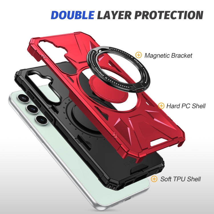 For Samsung Galaxy A15 MagSafe Magnetic Shockproof Phone Case with Ring Holder(Red) - Galaxy Phone Cases by PMC TechLife | Online Shopping South Africa | PMC TechLife