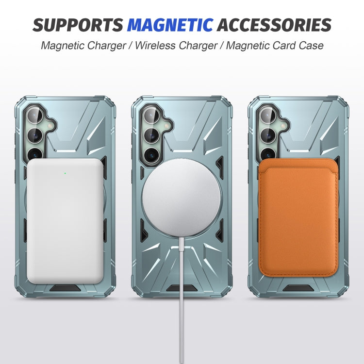 For Samsung Galaxy A15 MagSafe Magnetic Shockproof Phone Case with Ring Holder(Green) - Galaxy Phone Cases by PMC TechLife | Online Shopping South Africa | PMC TechLife | Buy Now Pay Later Mobicred
