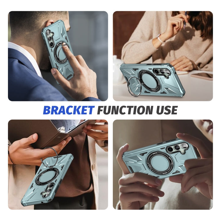 For Samsung Galaxy A15 MagSafe Magnetic Shockproof Phone Case with Ring Holder(Green) - Galaxy Phone Cases by PMC TechLife | Online Shopping South Africa | PMC TechLife | Buy Now Pay Later Mobicred