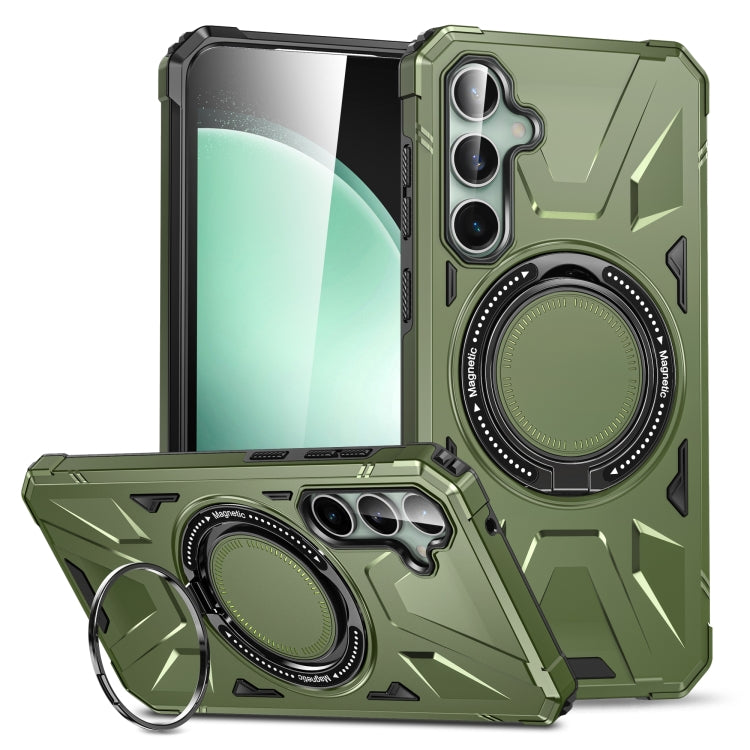 For Samsung Galaxy A15 MagSafe Magnetic Shockproof Phone Case with Ring Holder(Dark Green) - Galaxy Phone Cases by PMC TechLife | Online Shopping South Africa | PMC TechLife