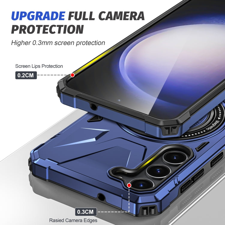 For Samsung Galaxy S24 5G MagSafe Magnetic Shockproof Phone Case with Ring Holder(Navy Blue) - Galaxy S24 5G Cases by PMC TechLife | Online Shopping South Africa | PMC TechLife