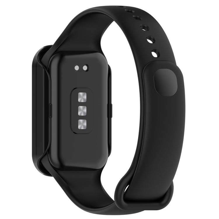 For Xiaomi Smart Band 8 Active / Redmi Band 2 PC + Tempered Film Integrated Watch Protective Case(Black) - Watch Cases by PMC Jewellery | Online Shopping South Africa | PMC Jewellery