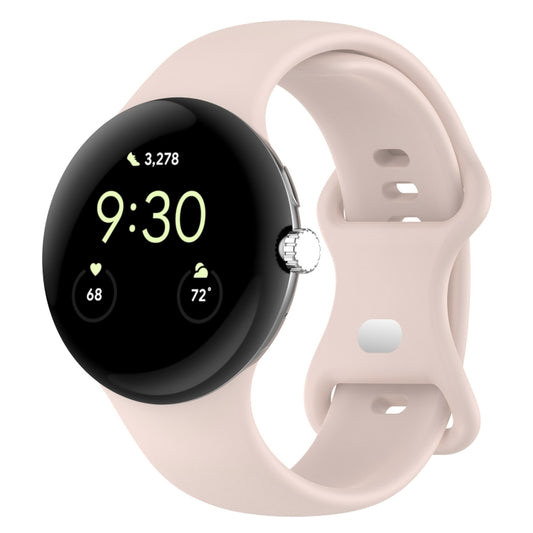 For Google Pixel Watch 2 Solid Color Silicone Watch Band, Size:S Size(Pink) - Watch Bands by PMC Jewellery | Online Shopping South Africa | PMC Jewellery