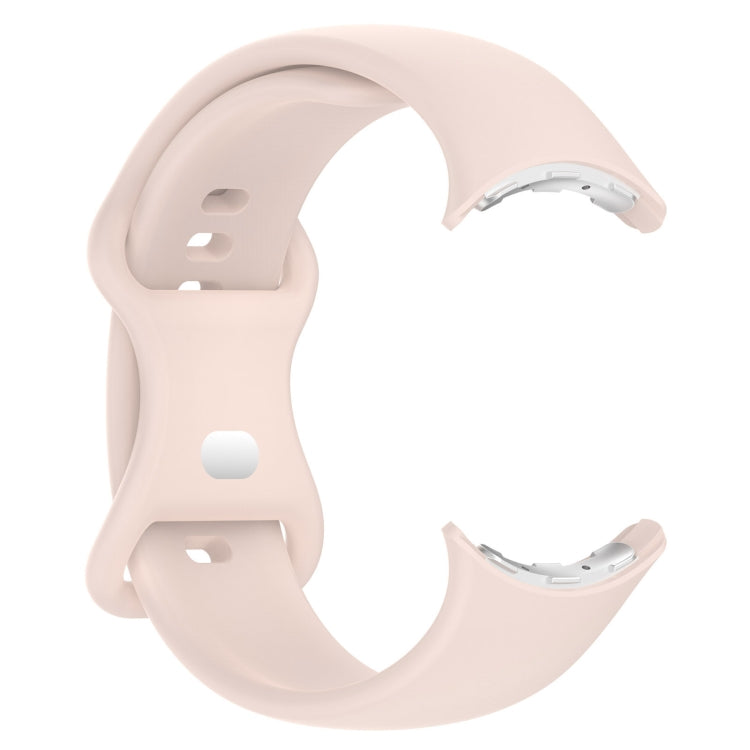For Google Pixel Watch 2 Solid Color Silicone Watch Band, Size:S Size(Pink) - Watch Bands by PMC TechLife | Online Shopping South Africa | PMC TechLife