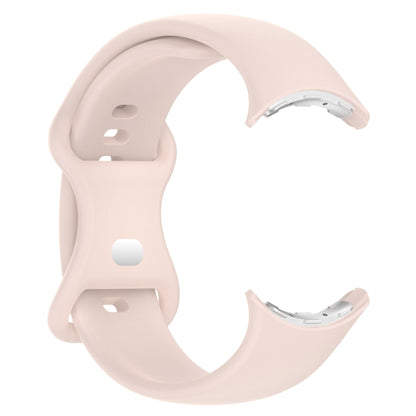 For Google Pixel Watch 2 Solid Color Silicone Watch Band, Size:S Size(Pink) - Watch Bands by PMC Jewellery | Online Shopping South Africa | PMC Jewellery