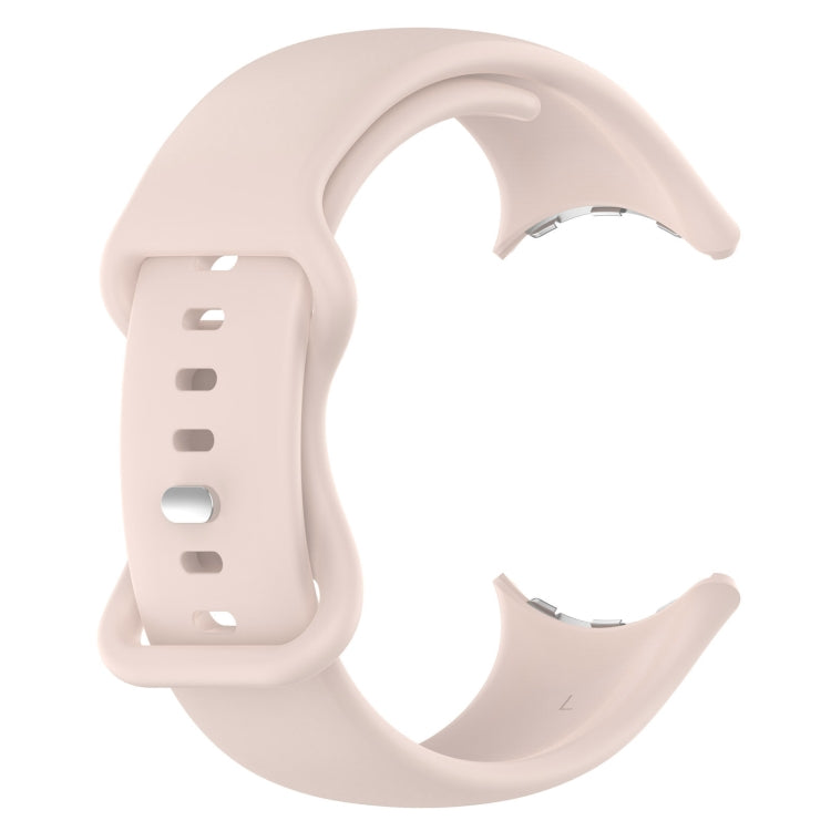 For Google Pixel Watch 2 Solid Color Silicone Watch Band, Size:S Size(Pink) - Watch Bands by PMC TechLife | Online Shopping South Africa | PMC TechLife