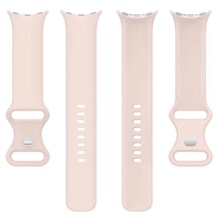 For Google Pixel Watch 2 Solid Color Silicone Watch Band, Size:S Size(Pink) - Watch Bands by PMC TechLife | Online Shopping South Africa | PMC TechLife