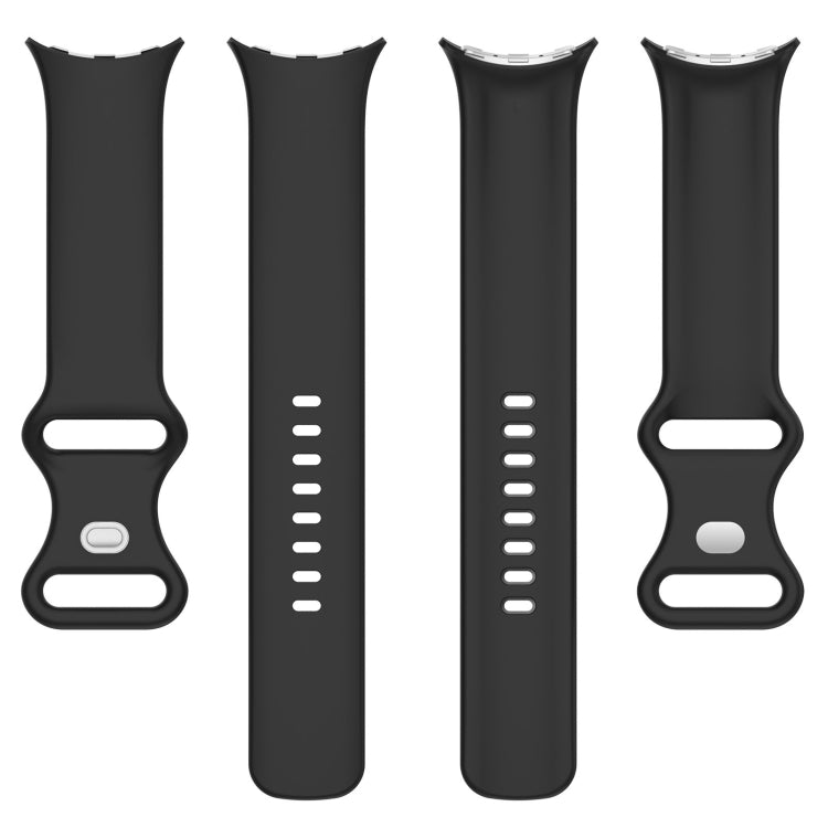 For Google Pixel Watch 2 Solid Color Silicone Watch Band, Size:L Size(Black) - Watch Bands by PMC TechLife | Online Shopping South Africa | PMC TechLife