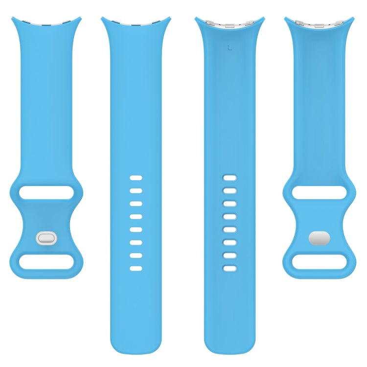 For Google Pixel Watch 2 Solid Color Silicone Watch Band, Size:L Size(Sky Blue) - Watch Bands by PMC TechLife | Online Shopping South Africa | PMC TechLife