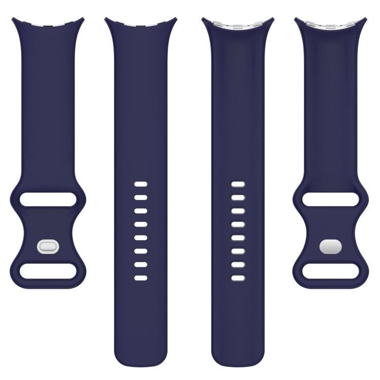 For Google Pixel Watch 2 Solid Color Silicone Watch Band, Size:L Size(Blue) - Watch Bands by PMC TechLife | Online Shopping South Africa | PMC TechLife