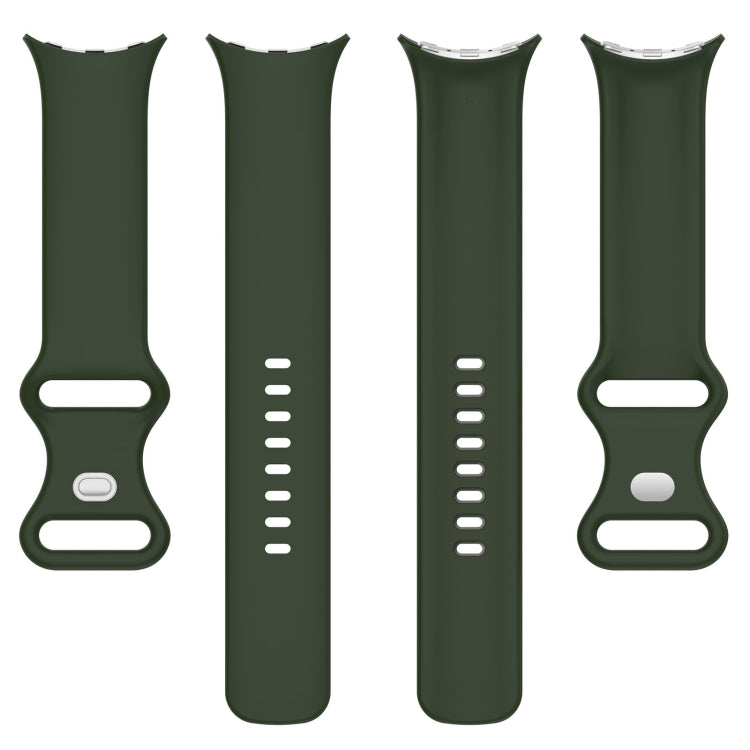 For Google Pixel Watch 2 Solid Color Silicone Watch Band, Size:L Size(Green) - Watch Bands by PMC TechLife | Online Shopping South Africa | PMC TechLife