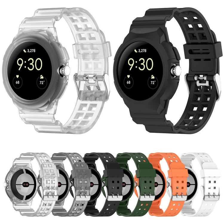 For Google Pixel Watch 2 Integrated Fully Enclosed Silicone Watch Band(Orange) - Watch Bands by PMC TechLife | Online Shopping South Africa | PMC TechLife