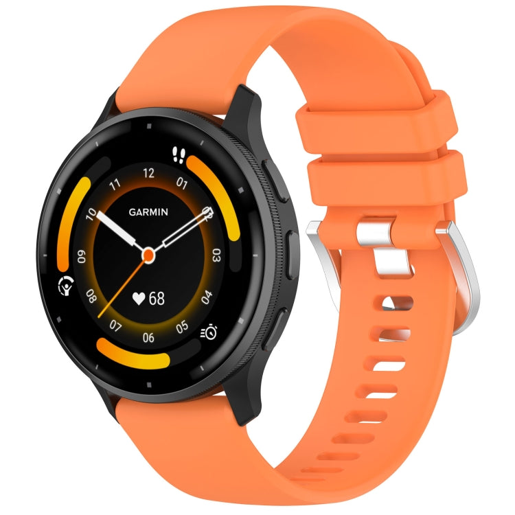 For Garmin Venu 3 Liquid Glossy Silver Buckle Silicone Watch Band(Orange) - Watch Bands by PMC TechLife | Online Shopping South Africa | PMC TechLife