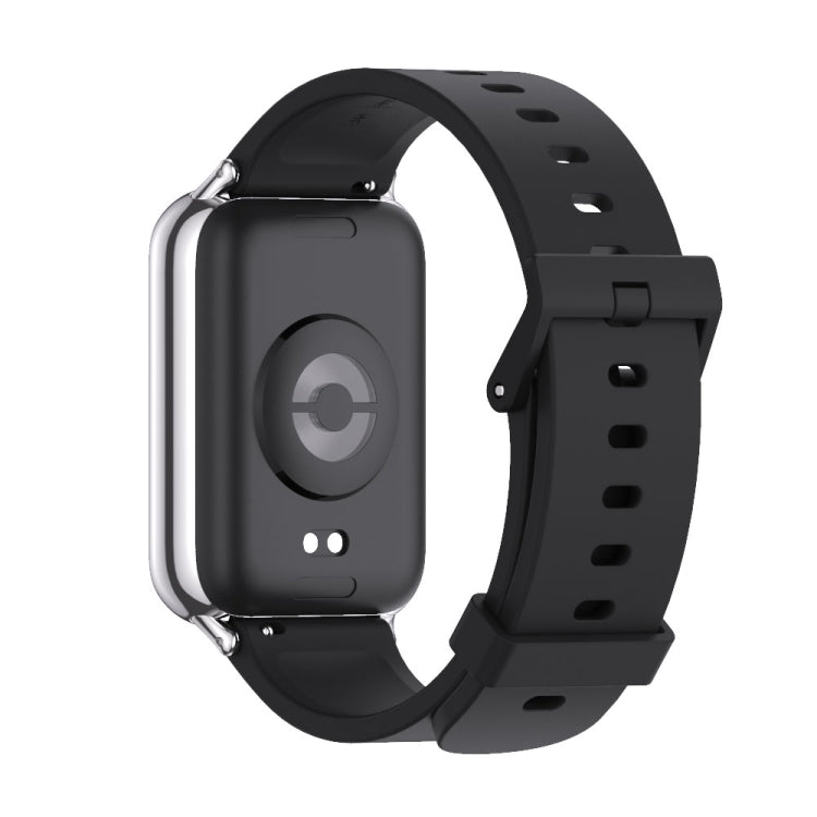 For Xiaomi Mi Band 8 Pro Mijobs Silicone Breathable Watch Band(Black Silver) - Watch Bands by MIJOBS | Online Shopping South Africa | PMC TechLife