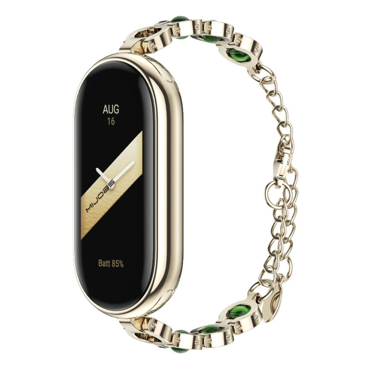 For Xiaomi Mi Band 8 Mijobs Mermaid Beauty Bracelet Watch Band(Light Gold Green) - Watch Bands by MIJOBS | Online Shopping South Africa | PMC Jewellery