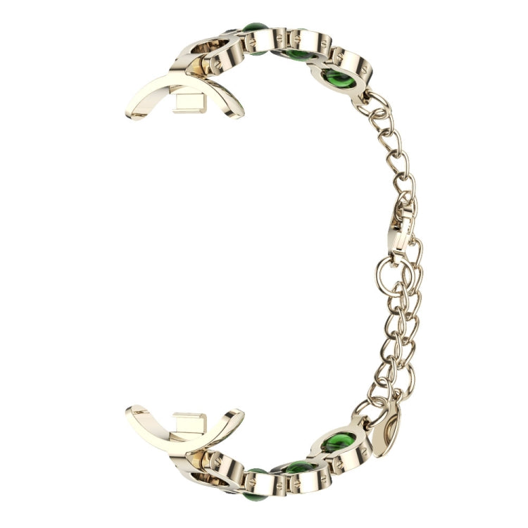 For Xiaomi Mi Band 8 Mijobs Mermaid Beauty Bracelet Watch Band(Light Gold Green) - Watch Bands by MIJOBS | Online Shopping South Africa | PMC Jewellery