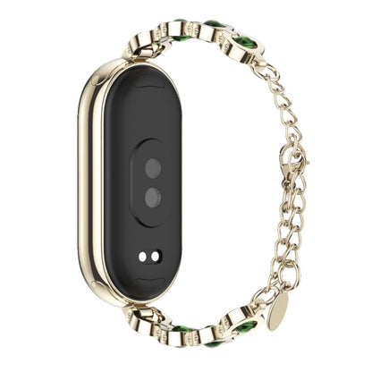 For Xiaomi Mi Band 8 Mijobs Mermaid Beauty Bracelet Watch Band(Light Gold Green) - Watch Bands by MIJOBS | Online Shopping South Africa | PMC Jewellery