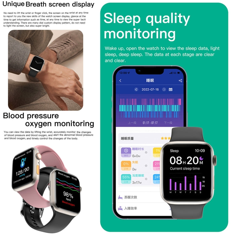 Q9 Smart Bracelet, 2.01 inch Waterproof Smart Watch, BT Call / Heart Rate / Blood Pressure / Blood Oxygen(Black Gold) - Smart Watches by PMC Jewellery | Online Shopping South Africa | PMC Jewellery