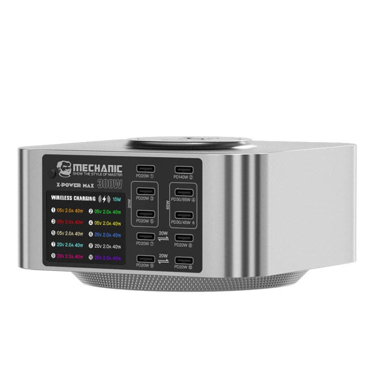 Mechanic X-Power Series Multiport Digital Display USB Charger Station with Wireless Charging, Total Power:150W(US Plug) - free shipping - PMC TechLife - Order now!