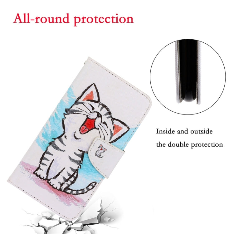 For Xiaomi Redmi 9A 3D Colored Drawing Horizontal Flip PU Leather Case with Holder & Card Slots & Wallet(Red Mouth Cat) - Xiaomi Cases by PMC Jewellery | Online Shopping South Africa | PMC Jewellery