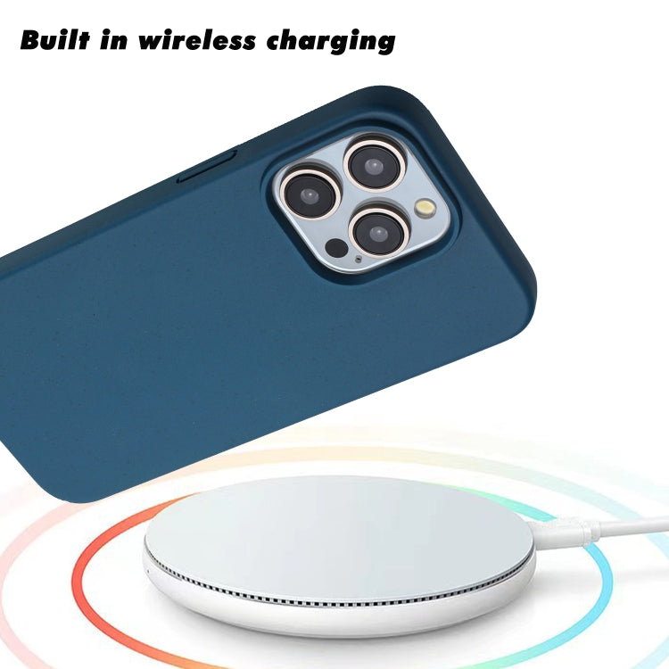 For iPhone 13 Pro Wheat MagSafe Magnetic Straw Material + TPU Phone Case(Blue) - iPhone 13 Pro Cases by PMC TechLife | Online Shopping South Africa | PMC TechLife | Buy Now Pay Later Mobicred