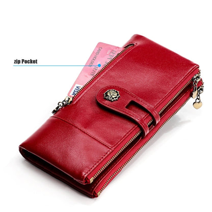 3513 Antimagnetic RFID Multi-function Retro Leather Lady Wallet Large-capacity Purse with Card Holder(Red) - Antimagnetic RFID Package by PMC Jewellery | Online Shopping South Africa | PMC Jewellery | Buy Now Pay Later Mobicred