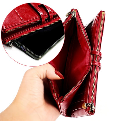 3513 Antimagnetic RFID Multi-function Retro Leather Lady Wallet Large-capacity Purse with Card Holder(Red) - Antimagnetic RFID Package by PMC Jewellery | Online Shopping South Africa | PMC Jewellery | Buy Now Pay Later Mobicred