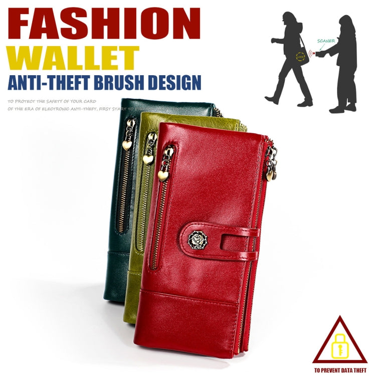 3513 Antimagnetic RFID Multi-function Retro Leather Lady Wallet Large-capacity Purse with Card Holder(Red) - Antimagnetic RFID Package by PMC Jewellery | Online Shopping South Africa | PMC Jewellery | Buy Now Pay Later Mobicred