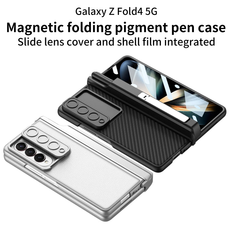 For Samsung Galaxy Z Fold4 GKK Magnetic Hinge Flip Leather Phone Case with Holder(Black) - Galaxy Z Fold4 5G Cases by GKK | Online Shopping South Africa | PMC TechLife | Buy Now Pay Later Mobicred