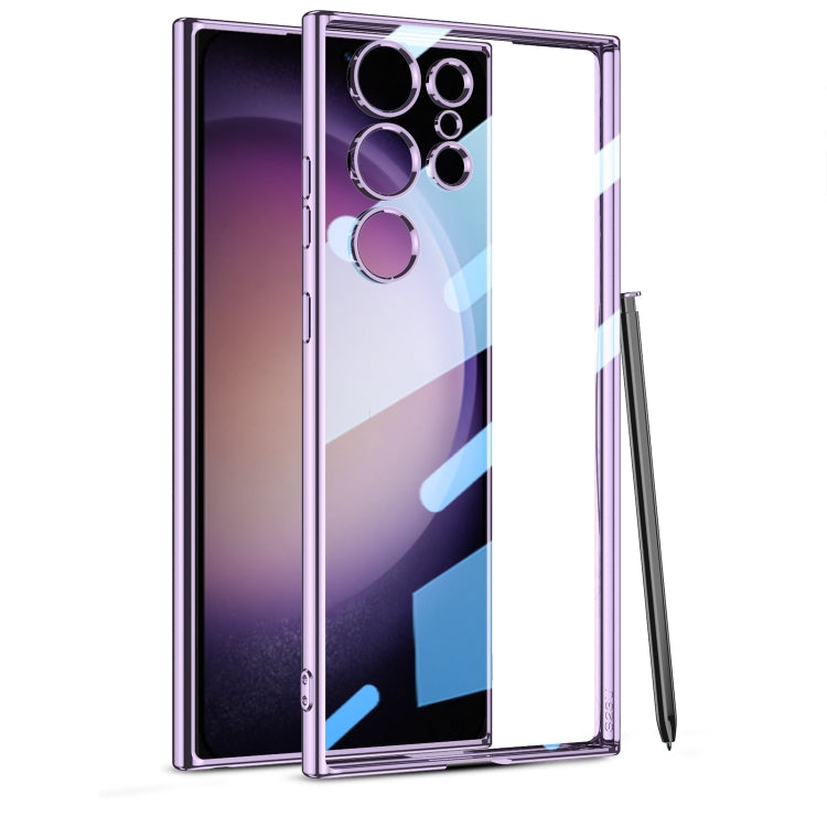 For Samsung Galaxy S24 GKK Plating Transparent TPU Phone Case, Without pen(Purple) - Galaxy S24 5G Cases by GKK | Online Shopping South Africa | PMC TechLife | Buy Now Pay Later Mobicred