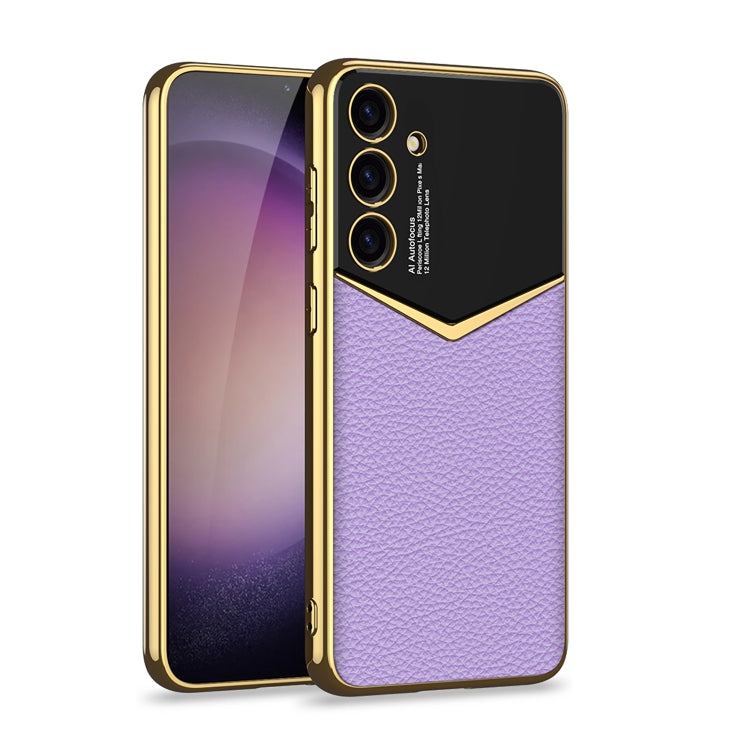 For Samsung Galaxy S24+ 5G GKK Plating Soft TPU + Leather Full Coverage Phone Case without Pen(Purple) - Galaxy S24+ 5G Cases by GKK | Online Shopping South Africa | PMC Jewellery | Buy Now Pay Later Mobicred