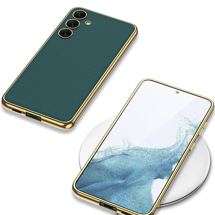For Samsung Galaxy S24+ 5G GKK Plating TPU + Leather Full Coverage Phone Case(Green) - free shipping - PMC TechLife - Order now!