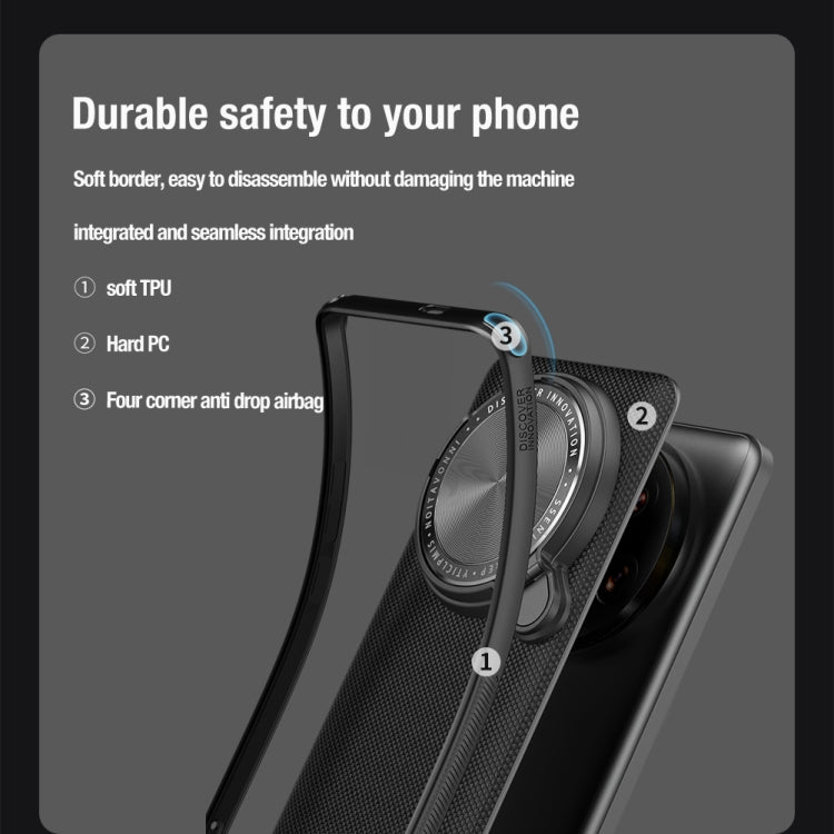 For Xiaomi 14 Ultra NILLKIN Textured Prop Magnetic Lens Protection Holder Nylon Phone Case(Black) - 14 Ultra Cases by NILLKIN | Online Shopping South Africa | PMC Jewellery