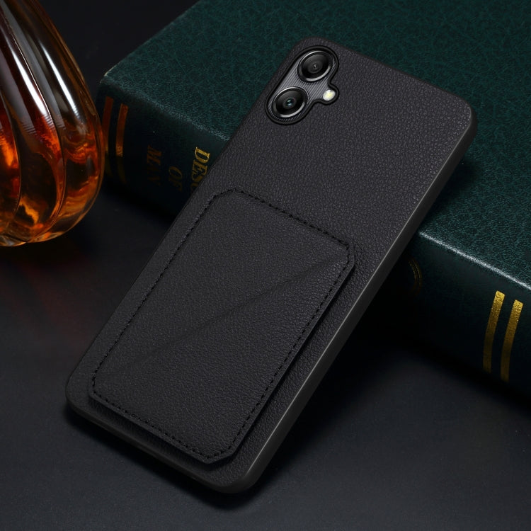For Samsung Galaxy S23+ 5G Denior Imitation Calf Leather Back Phone Case with Holder(Black) - Galaxy S23+ 5G Cases by Denior | Online Shopping South Africa | PMC TechLife