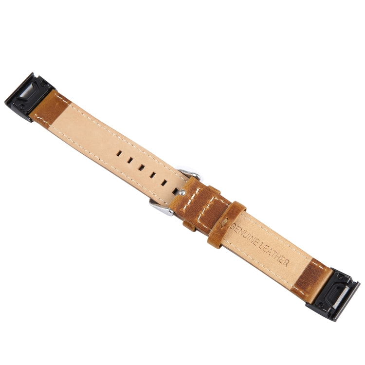 Compatible with Garmin Fenix 7S 20mm  Plain Weave Genuine Leather Watch Band(Brown) - free shipping - PMC TechLife - Order now!