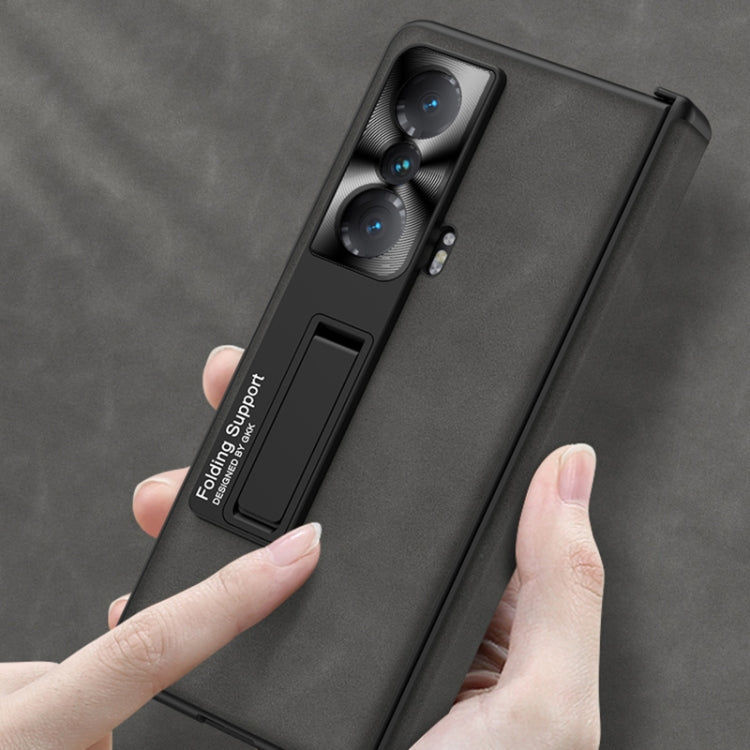 For Honor Magic VS GKK Integrated Frosted Fold Hinge Privacy Leather Phone Case with Holder(Black) - free shipping - PMC TechLife - Order now!