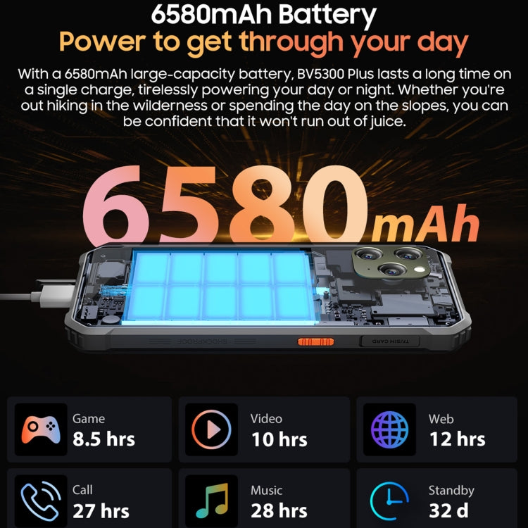 Blackview BV5300 Plus, 8GB+128GB, IP68/IP69K/MIL-STD-810H, 6.1 inch Android 13 MediaTek Helio G72 Octa Core, Network: 4G, OTG(Orange) - Blackview by Blackview | Online Shopping South Africa | PMC Jewellery | Buy Now Pay Later Mobicred