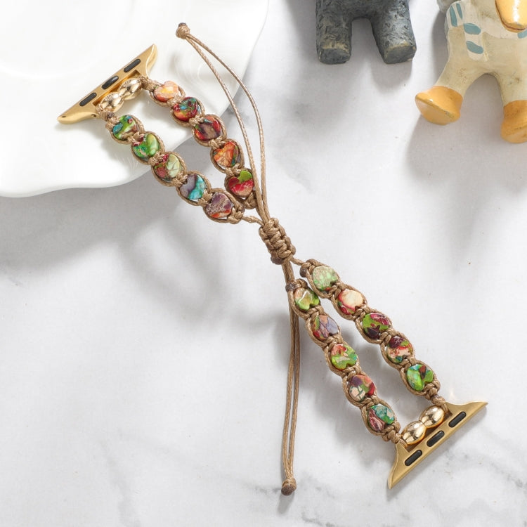 For Apple Watch Series 4 40mm Heart Stones Drawstring Chain Watch Band(Colorful) - free shipping - PMC TechLife - Order now!