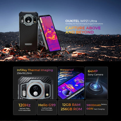 Oukitel WP21 Ultra, 12GB+256GB, 6.78 inch MTK Helio G99 Octa-core, NFC, Network: 4G, Support Thermal Imaging Sub Camera(Black) - OUKITEL by OUKITEL | Online Shopping South Africa | PMC Jewellery | Buy Now Pay Later Mobicred