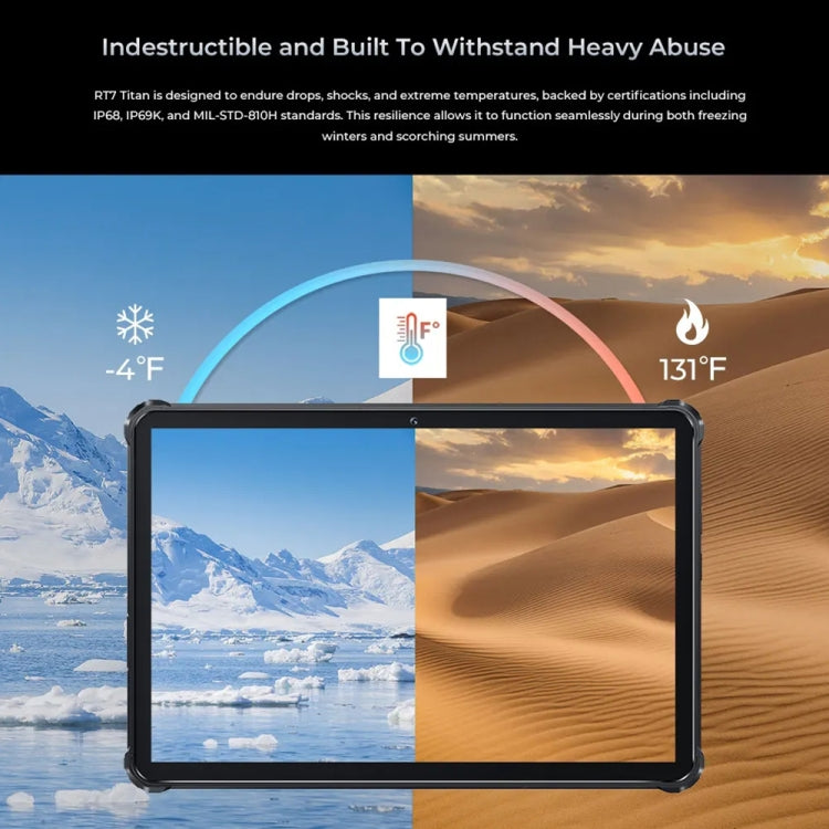 OUKITEL RT7 TITAN 5G Network IP68/IP69K Rugged Tablet, 12GB+256GB, 10.1 inch Android 13 MediaTek Dimensity 720 Octa Core Support Dual SIM, EU Plug(Black) - Other by OUKITEL | Online Shopping South Africa | PMC Jewellery | Buy Now Pay Later Mobicred