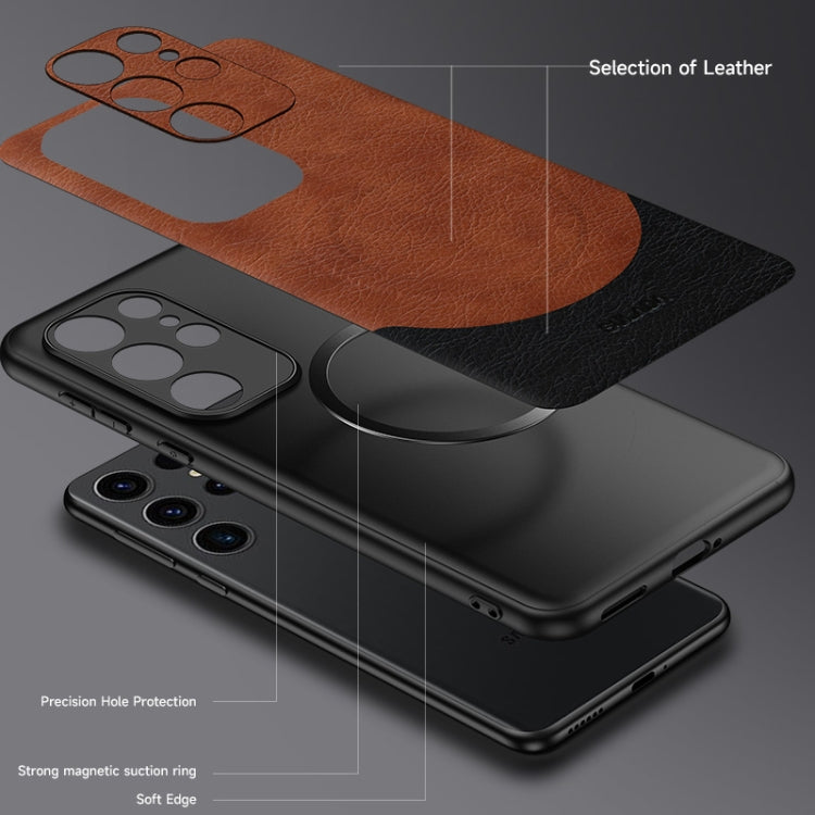 For Samsung Galaxy S24+ 5G SULADA Stitching Leather MagSafe Magnetic Phone Case(Orange) - free shipping - PMC TechLife - Order now!