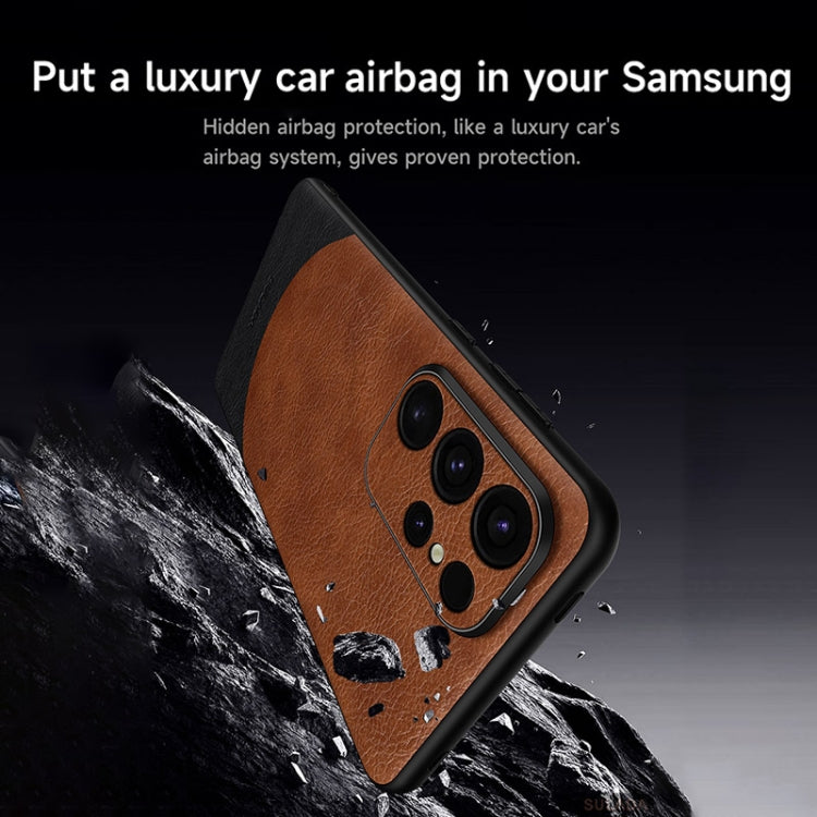 For Samsung Galaxy S24+ 5G SULADA Stitching Leather MagSafe Magnetic Phone Case(Brown) - Galaxy S24+ 5G Cases by SULADA | Online Shopping South Africa | PMC Jewellery | Buy Now Pay Later Mobicred