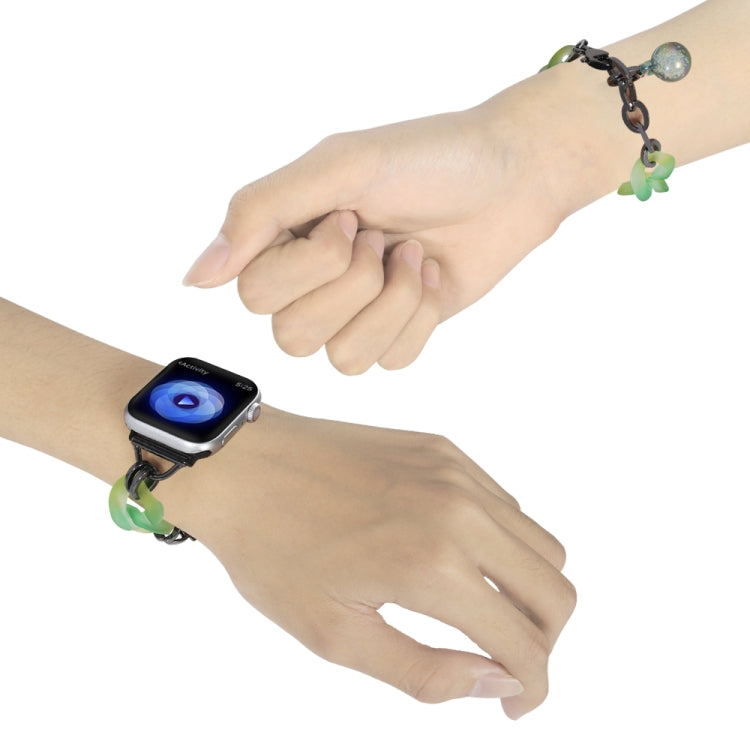 For Apple Watch Series 7 41mm Gradient Resin Chain Watch Band(Green) - free shipping - PMC TechLife - Order now!